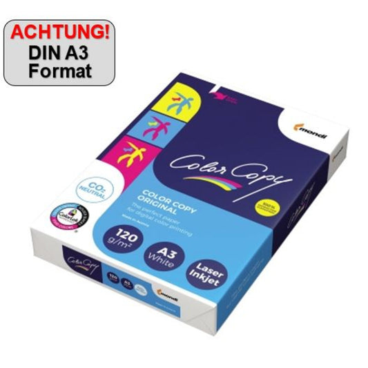 Color Copy Kopierpapier DIN A3 120g/m² elementar chlorfrei gebleicht, holzfrei weiß 250 Bl./Pack.