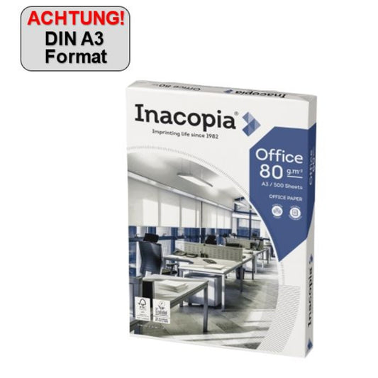 Inacopia Multifunktionspapier office DIN A3 80g/m² weiß 500 Bl./Pack.
