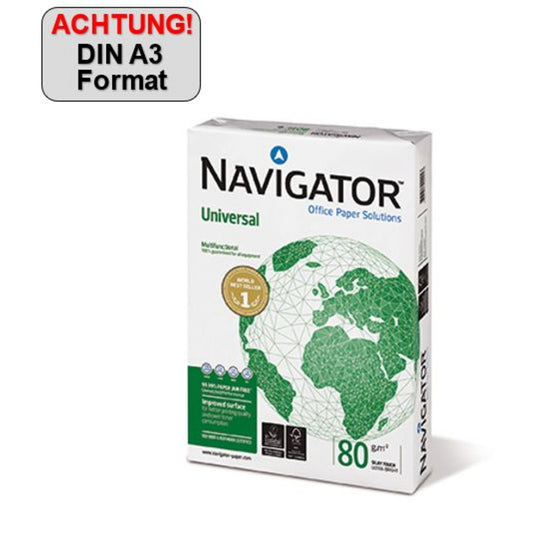 Navigator Multifunktionspapier Universal DIN A3 80g/m² hochweiß 500 Bl./Pack.