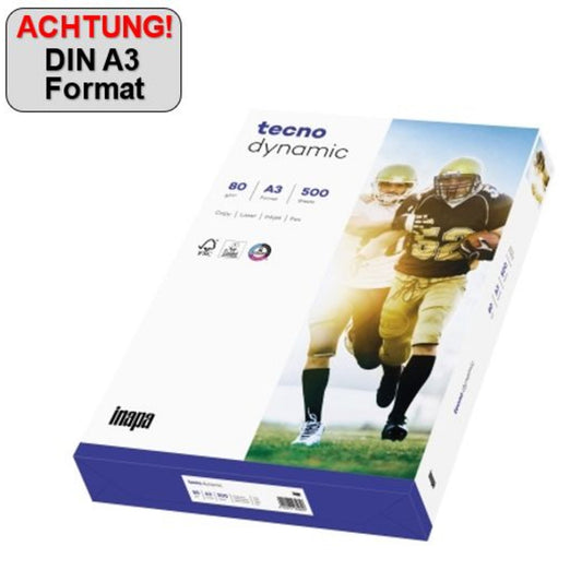 tecno Kopierpapier Dynamic DIN A3 80g/m² elementar chlorfrei gebleicht weiß 500 Bl./Pack.