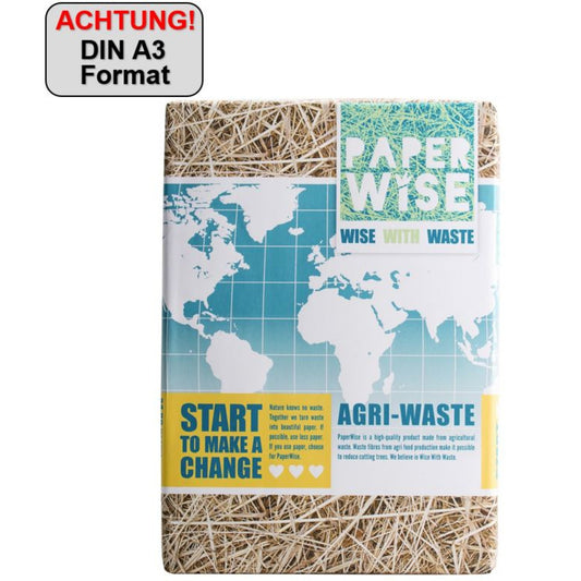 PaperWise Kopierpapier DIN A3 80g/m² elementar chlorfrei gebleicht 55 % landwirtschaftlichen Abfällen weiß 500 Bl./Pack.