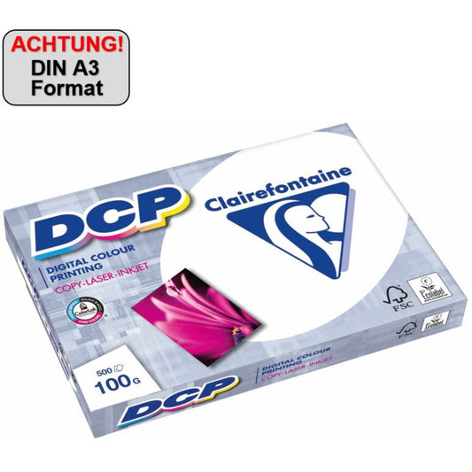 Clairefontaine Farblaserpapier DCP DIN A3 100g/m² elementar chlorfrei gebleicht hochweiß 500 Bl./Pack.