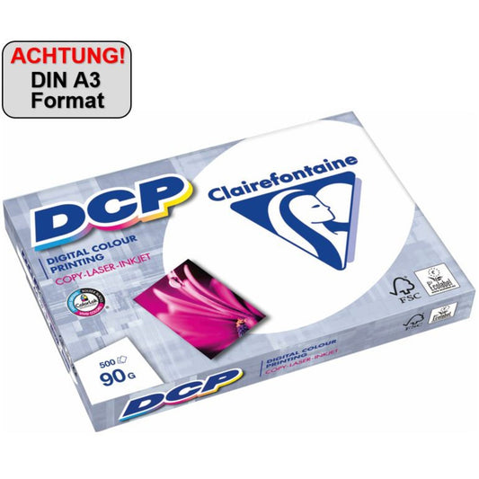 Clairefontaine Farblaserpapier DCP DIN A3 90g/m² elementar chlorfrei gebleicht hochweiß 500 Bl./Pack.