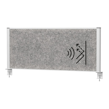 MAUL Tischtrennwand MAULconnecto 120 x 51,5 cm (B x H) 4cm schwer entflammbar dunkelgrau