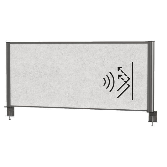 MAUL Tischtrennwand MAULconnecto 120 x 51,5 cm (B x H) 4cm schwer entflammbar hellgrau