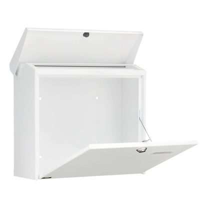 BURG-WÄCHTER Briefkasten Comfort 913 Ni 38 x 34 x 14,8 cm (B x H x T) Stahlblech weiß, pulverbeschichtet