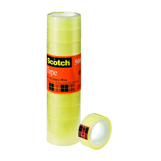 Scotch® Klebefilm 508 15 mm x 10 m (B x L) einseitig klebend mit Lösungsmittel Polypropylen transparent 10 St./Pack.