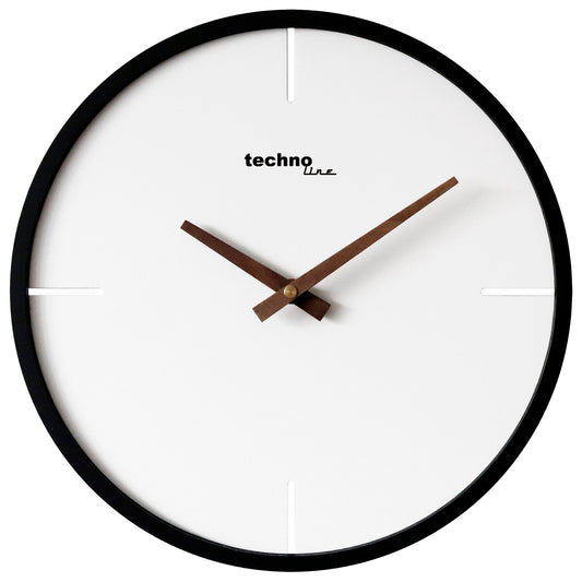 technoline® Wanduhr WT 4130 30 x 4,7 cm (Ø x T) Kunststoff/Holz schwarz