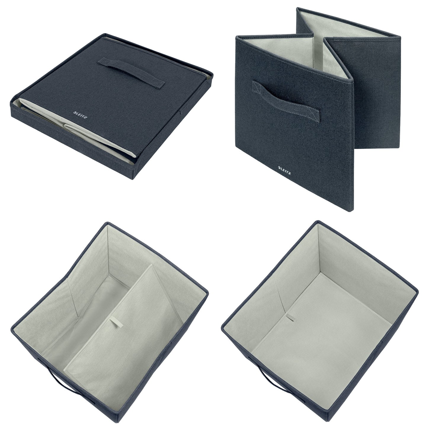 Leitz Aufbewahrungsbox Fabric groß 33 x 32,5 x 38 cm (B x H x T) Karton/Stoff samtgrau 2 St./Pack.