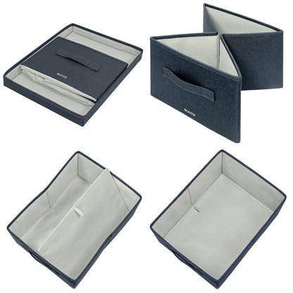 Leitz Aufbewahrungsbox Fabric mittel 28,5 x 20,3 x 38 cm (B x H x T) DIN A4 Karton/Stoff samtgrau 2 St./Pack.