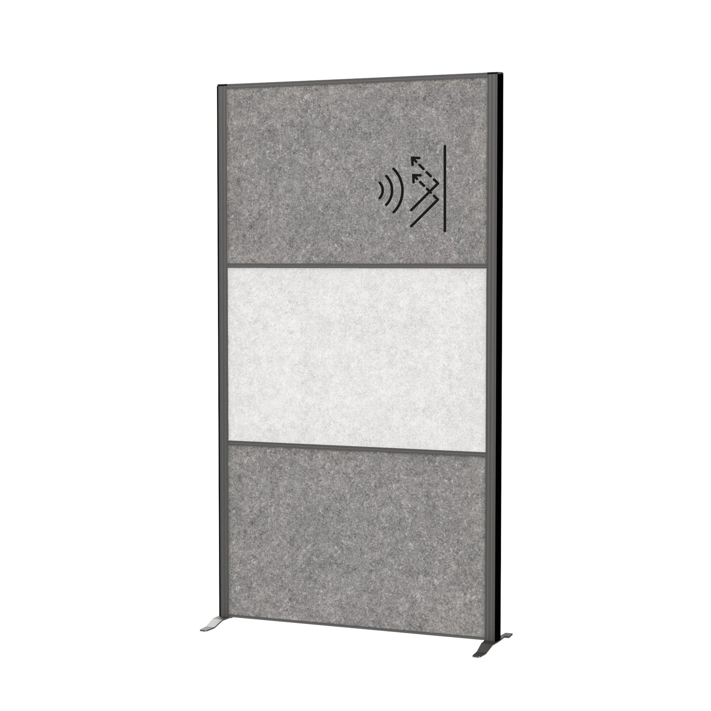 MAUL Stellwand MAULconnecto 100 x 182 cm (B x H) Zweibeinstativ 100 % PES-Fasern, 20 % recycelt hellgrau, dunkelgrau