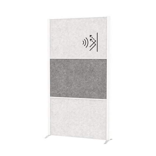 MAUL Stellwand MAULconnecto 100 x 182 cm (B x H) Zweibeinstativ 100 % PES-Fasern, 20 % recycelt hellgrau, dunkelgrau