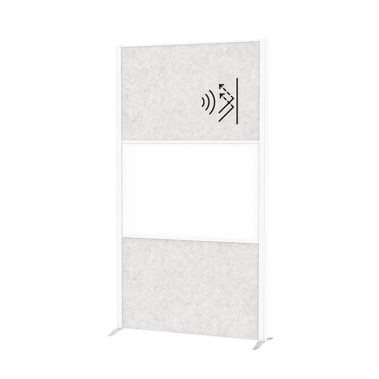 MAUL Stellwand MAULconnecto 100 x 182 cm (B x H) Zweibeinstativ Stahl, 100 % PES-Fasern, 20 % recycelt weiß, hellgrau