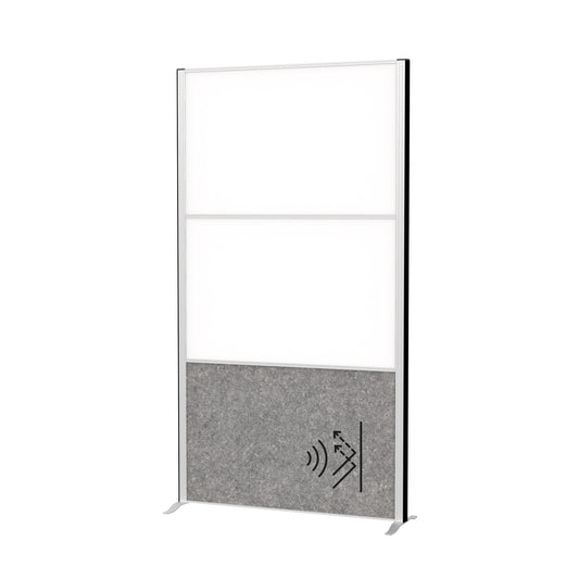 MAUL Stellwand MAULconnecto 100 x 182 cm (B x H) Zweibeinstativ Stahl, 100 % PES-Fasern, 20 % recycelt weiß, dunkelgrau