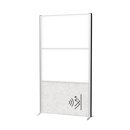 MAUL Stellwand MAULconnecto 100 x 182 cm (B x H) Zweibeinstativ Stahl, 100 % PES-Fasern, 20 % recycelt weiß, hellgrau
