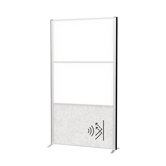 MAUL Stellwand MAULconnecto 100 x 182 cm (B x H) Zweibeinstativ Stahl, 100 % PES-Fasern, 20 % recycelt weiß, hellgrau