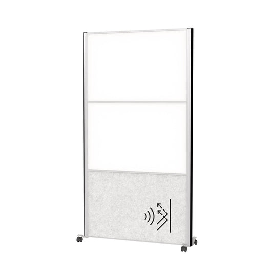 MAUL Stellwand MAULconnecto 100 x 182 cm (B x H) Zweibeinstativ Stahl, 100 % PES-Fasern, 20 % recycelt weiß, hellgrau