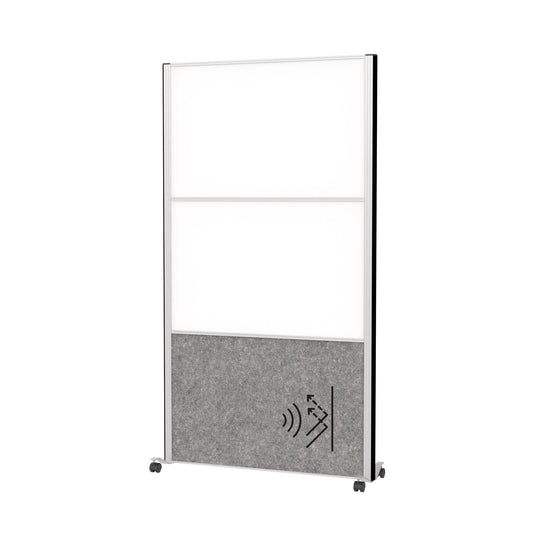 MAUL Stellwand MAULconnecto 100 x 182 cm (B x H) Zweibeinstativ Stahl, 100 % PES-Fasern, 20 % recycelt weiß, dunkelgrau
