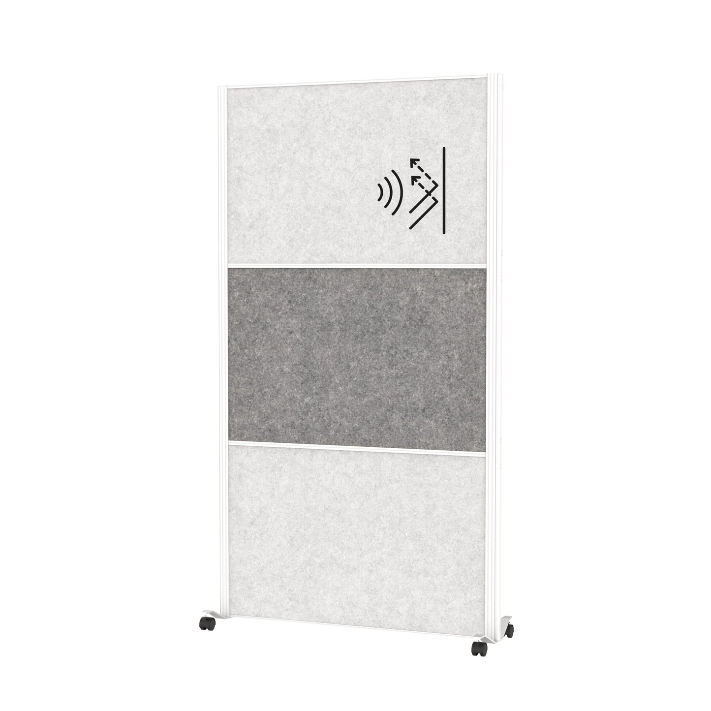 MAUL Stellwand MAULconnecto 100 x 182 cm (B x H) Zweibeinstativ 100 % PES-Fasern, 20 % recycelt hellgrau, dunkelgrau