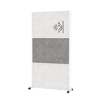 MAUL Stellwand MAULconnecto 100 x 182 cm (B x H) Zweibeinstativ 100 % PES-Fasern, 20 % recycelt hellgrau, dunkelgrau