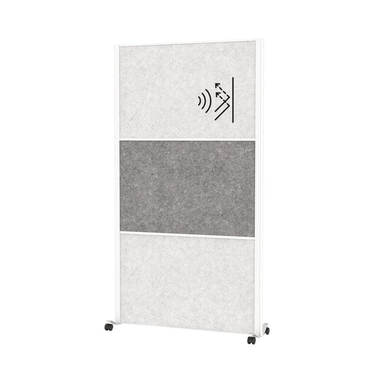 MAUL Stellwand MAULconnecto 100 x 182 cm (B x H) Zweibeinstativ 100 % PES-Fasern, 20 % recycelt hellgrau, dunkelgrau