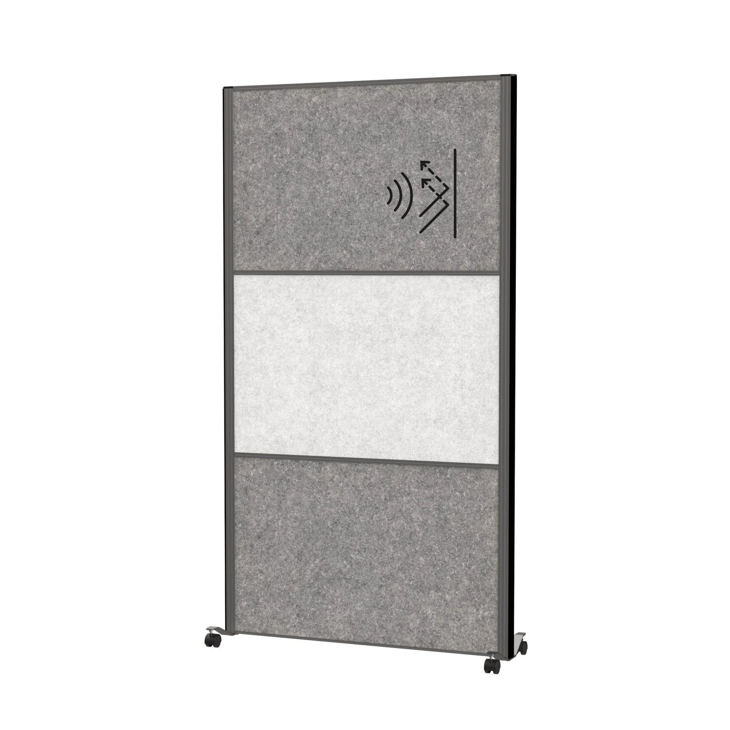 MAUL Stellwand MAULconnecto 100 x 182 cm (B x H) Zweibeinstativ Stahl, 100 % PES-Fasern, 20 % recycelt hellgrau, dunkelgrau