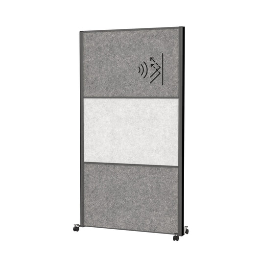 MAUL Stellwand MAULconnecto 100 x 182 cm (B x H) Zweibeinstativ Stahl, 100 % PES-Fasern, 20 % recycelt hellgrau, dunkelgrau