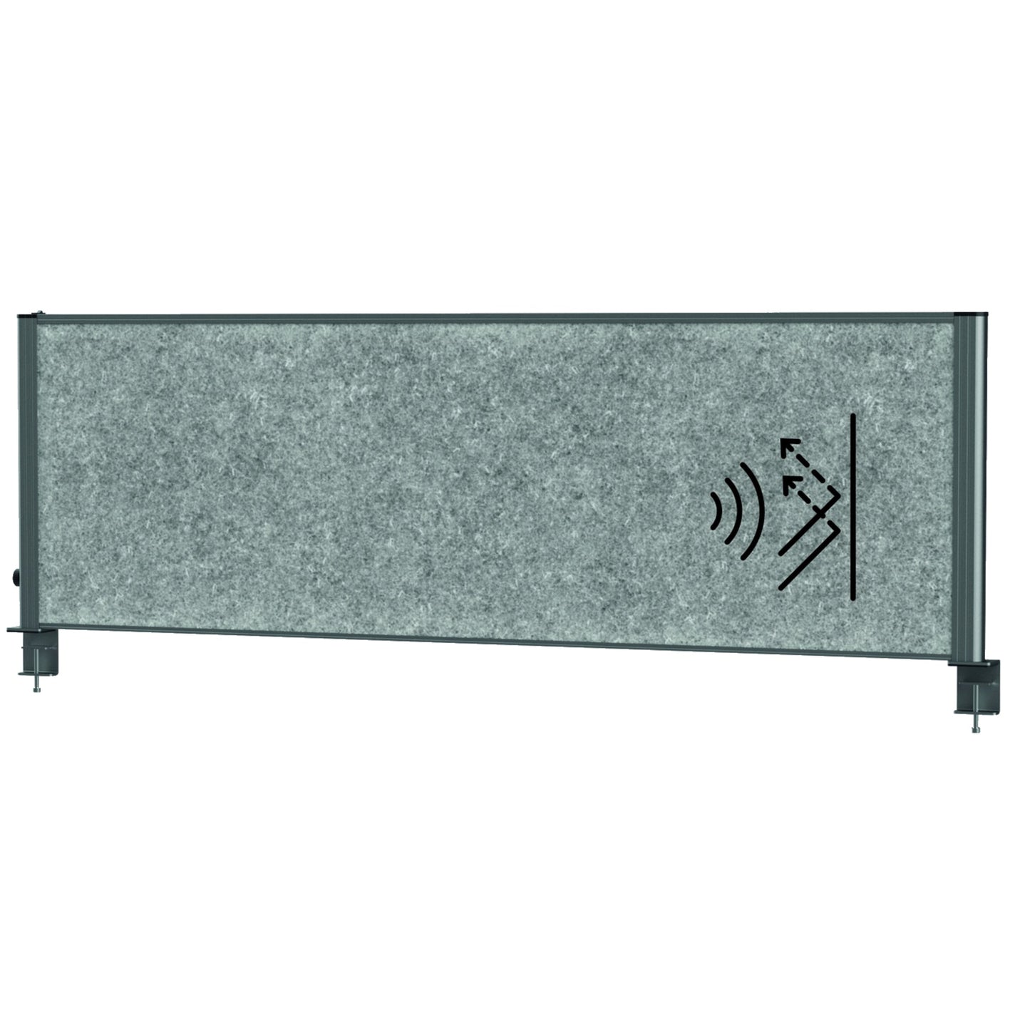 MAUL Tischtrennwand MAULconnecto Uplight 160 x 50 cm (B x H) schwer entflammbar dunkelgrau