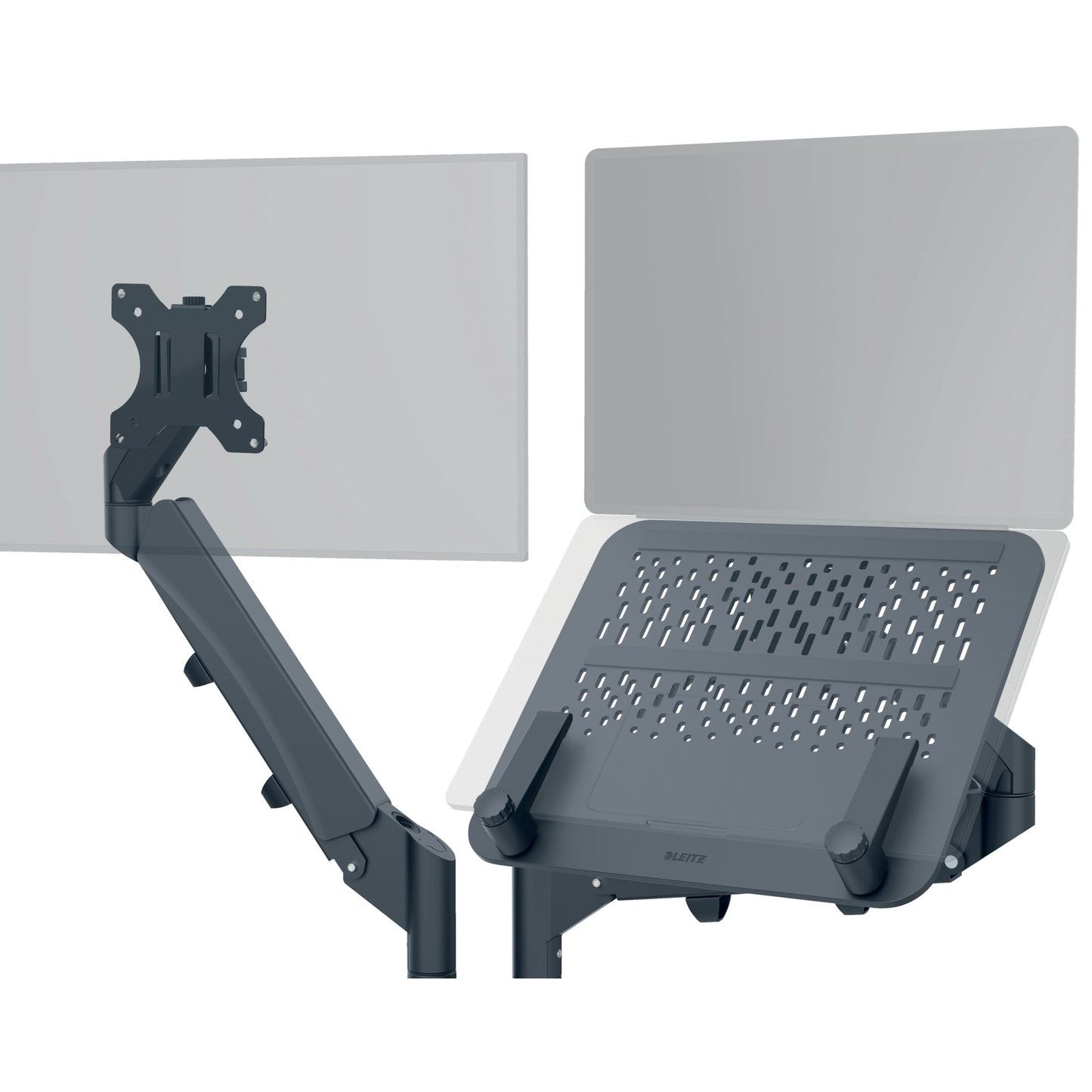 Leitz Monitorschwenkarm Ergo Monitor: 9kg Metall/Kunststoff samtgrau