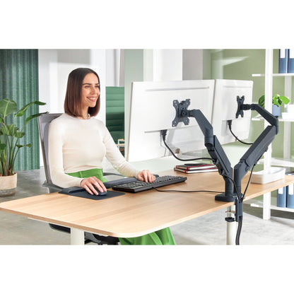 Leitz Monitorschwenkarm Ergo 2 x 9kg Metall/Kunststoff samtgrau