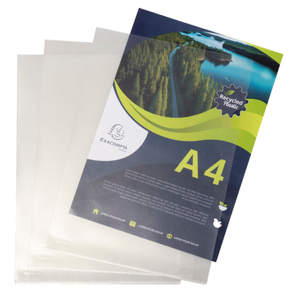 Exacompta Sichthülle Forever® DIN A4 120µm oben, rechts offen dokumentenecht Polypropylen, recycelt transparent genarbt 100 St./Pack.