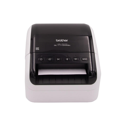 Brother Etikettendrucker QL-1110NWBc 101,6mm USB-B 2.0, LAN, WLAN, WiFi direct inkl. 2 Etikettenrollen (Einzel-Etiketten 103 x 164 mm, 41 St., Endlos-Etikett 62 mm x 8 m), Netzkabel, USB-Kabel