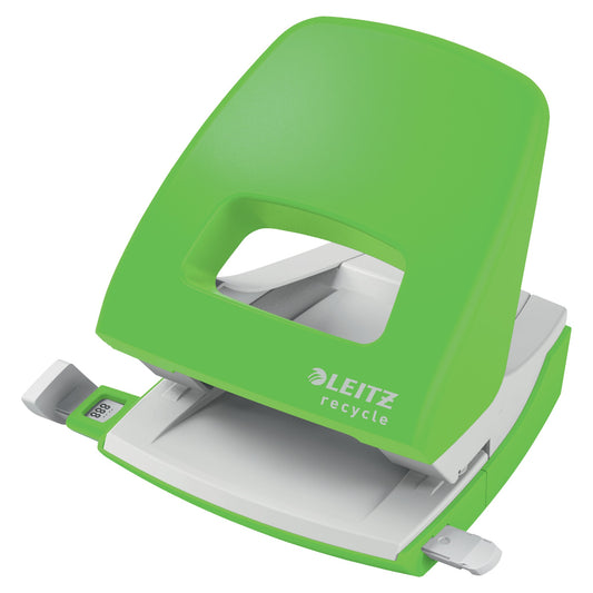 Leitz Locher NeXXt Recycle 8cm 30 Bl. (80 g/m²) mit Anschlagschiene grün
