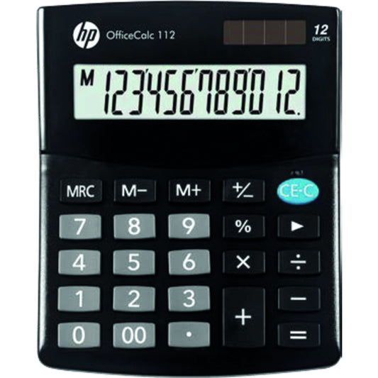 HP Tischrechner OfficeCalc 112 101 x 33 x 125 mm (B x H x T) Batterie, Solar-Energie schwarz