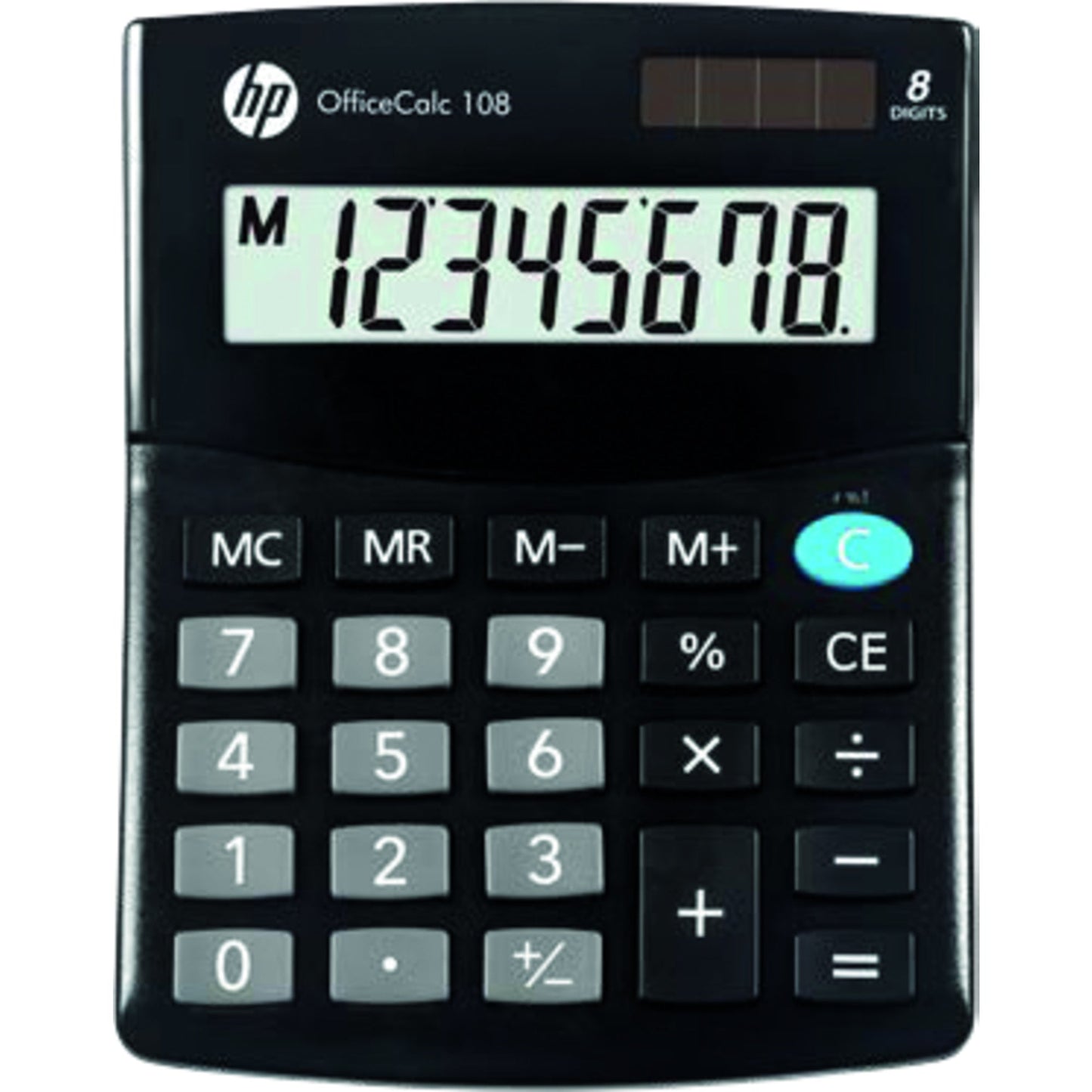 HP Tischrechner OfficeCalc 108 101 x 33 x 125 mm (B x H x T) Batterie, Solar-Energie schwarz
