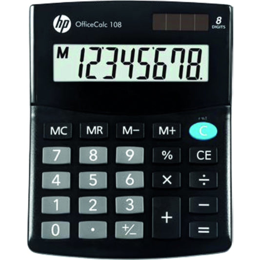 HP Tischrechner OfficeCalc 108 101 x 33 x 125 mm (B x H x T) Batterie, Solar-Energie schwarz