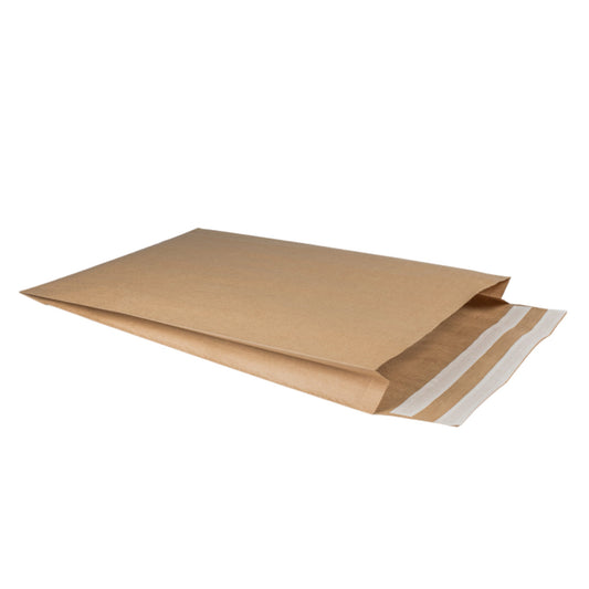 Faltentasche eCommerce 340 x 420 mm (B x H) ohne Fenster 110g/m² mit Haftklebung Kraftpapier, 70 % recycelt braun 250 St./Pack.