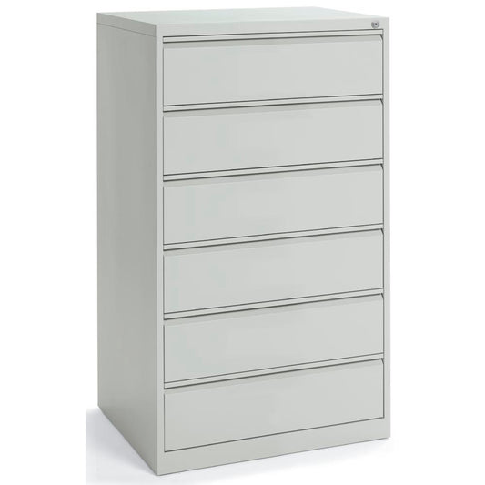 Karteischrank BASE LINE 760 x 1.320 x 620 mm (B x H x T) 6 Schubladen Stahl, pulverbeschichtet lichtgrau