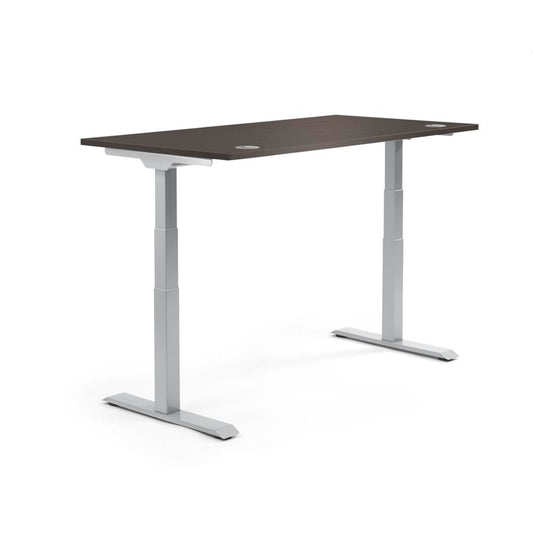 Schreibtisch FLEX MODUL Maße: 2.000 x 605-1.255 x 800 mm (B x H x T) Spanplatte, melaminharzbeschichtet eiche dunkel