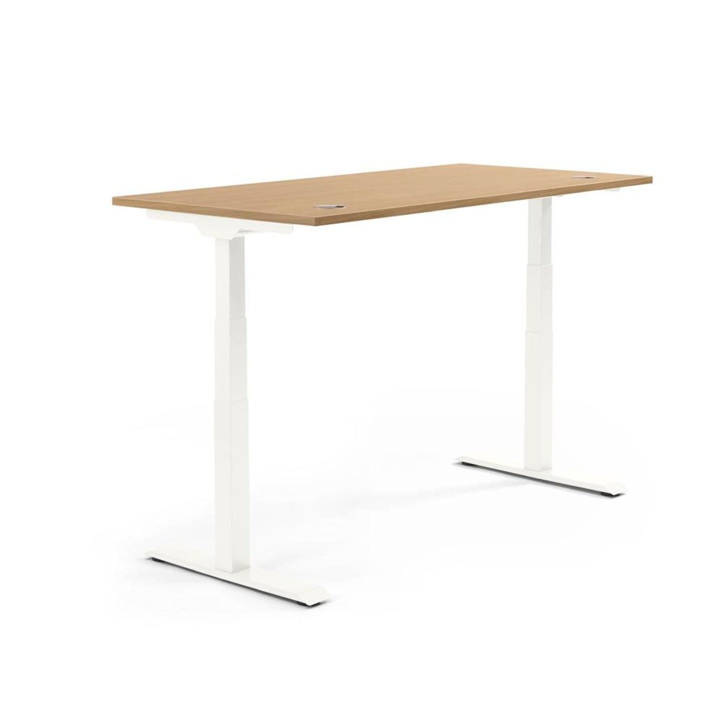 Schreibtisch FLEX MODUL Maße: 1.200 x 605-1.255 x 800 mm (B x H x T) Spanplatte, melaminharzbeschichtet eiche hell
