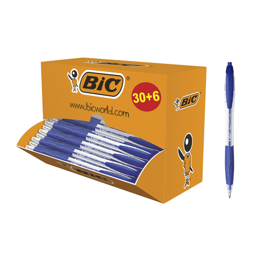 BIC® Kugelschreiber ATLANTIS® Classic 0,4mm blau Mine auswechselbar dokumentenecht Schaftfarbe: transparent 36 St./Pack.