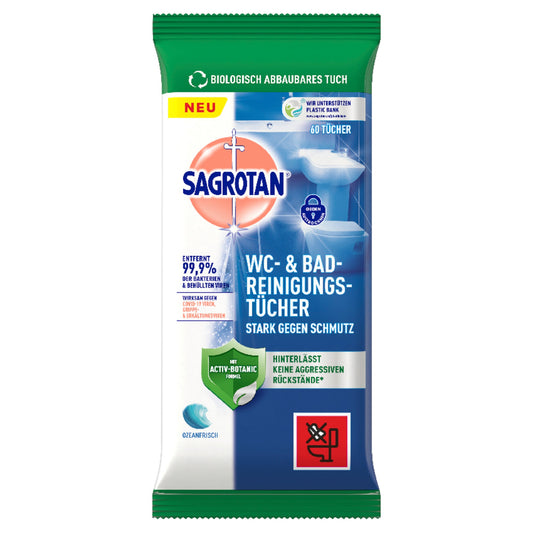Sagrotan Reinigungstücher WC & Bad Ozeanfrische 60 St./Pack.