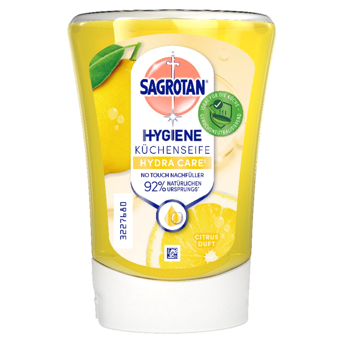 Sagrotan Flüssigseife No-Touch Citrus dermatologisch getestet antibakteriell Ausführung des Behälters: Nachfüllflasche Material des Behälters: Kunststoff 0,25l
