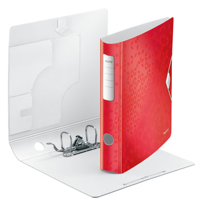 Leitz Ordner Active WOW 65mm DIN A4 Rückenschild: geklebt ohne Schlitze Werkstoff: Polyfoam rot