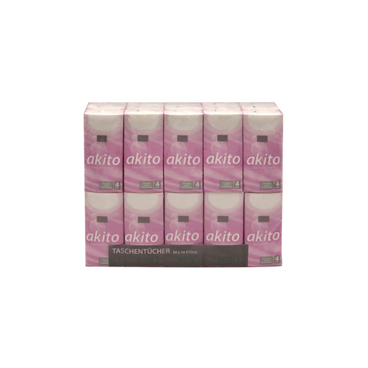 Fripa Papiertaschentücher akito 4-lagig 100 % Zellstoff hochweiß 30 x 10 St./Pack.