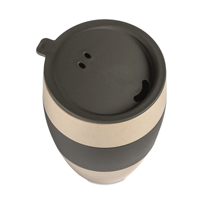 Koziol Thermobecher AROMA TO GO 2.0 Mehrweg 9,2 x 12 x 9,7 cm (B x H x T) 400ml TPE Kunststoff nature desert sand/nature ash grey