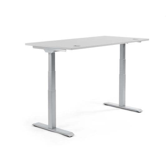 Schreibtisch FLEX MODUL Maße: 1.200 x 605-1.255 x 800 mm (B x H x T) Spanplatte, melaminharzbeschichtet lichtgrau