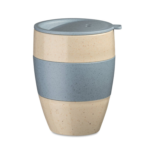 Koziol Thermobecher AROMA TO GO 2.0 Mehrweg 9,2 x 12 x 9,7 cm (B x H x T) 400ml TPE Kunststoff nature desert sand/nature flower blue