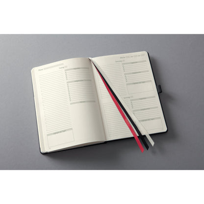 SIGEL Buchkalender Conceptum undatiert ca. DIN A5 1 Tag/1 Seite, Sa/So 1 Seite Kunststoff schwarz