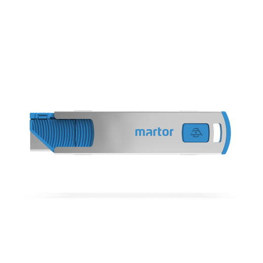 MARTOR Sicherheitsmesser SECUNORM 185 Mehrweg 9mm 1 Glied Stahl rostfrei silber/cyan